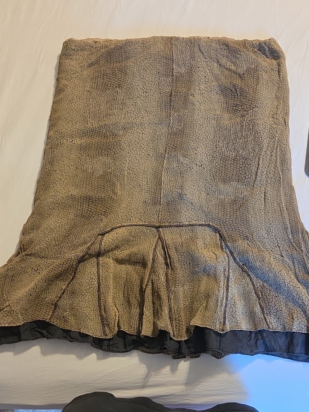 Snake Textured Flared Hem Women's Skirt